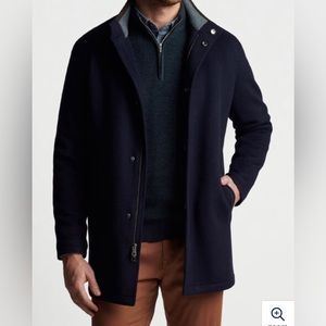 Peter millar black wool coat NEW